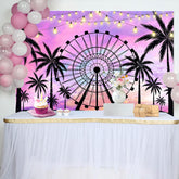 Lofaris Light Strip Sunset Summer Palm Trees Sky Backdrop